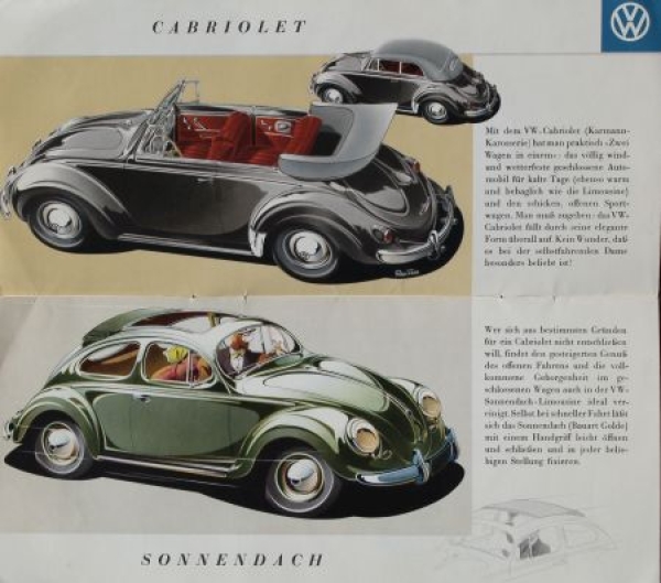 Volkswagen Beetle Export Modelprogram 1953 Carbrochure (3994)